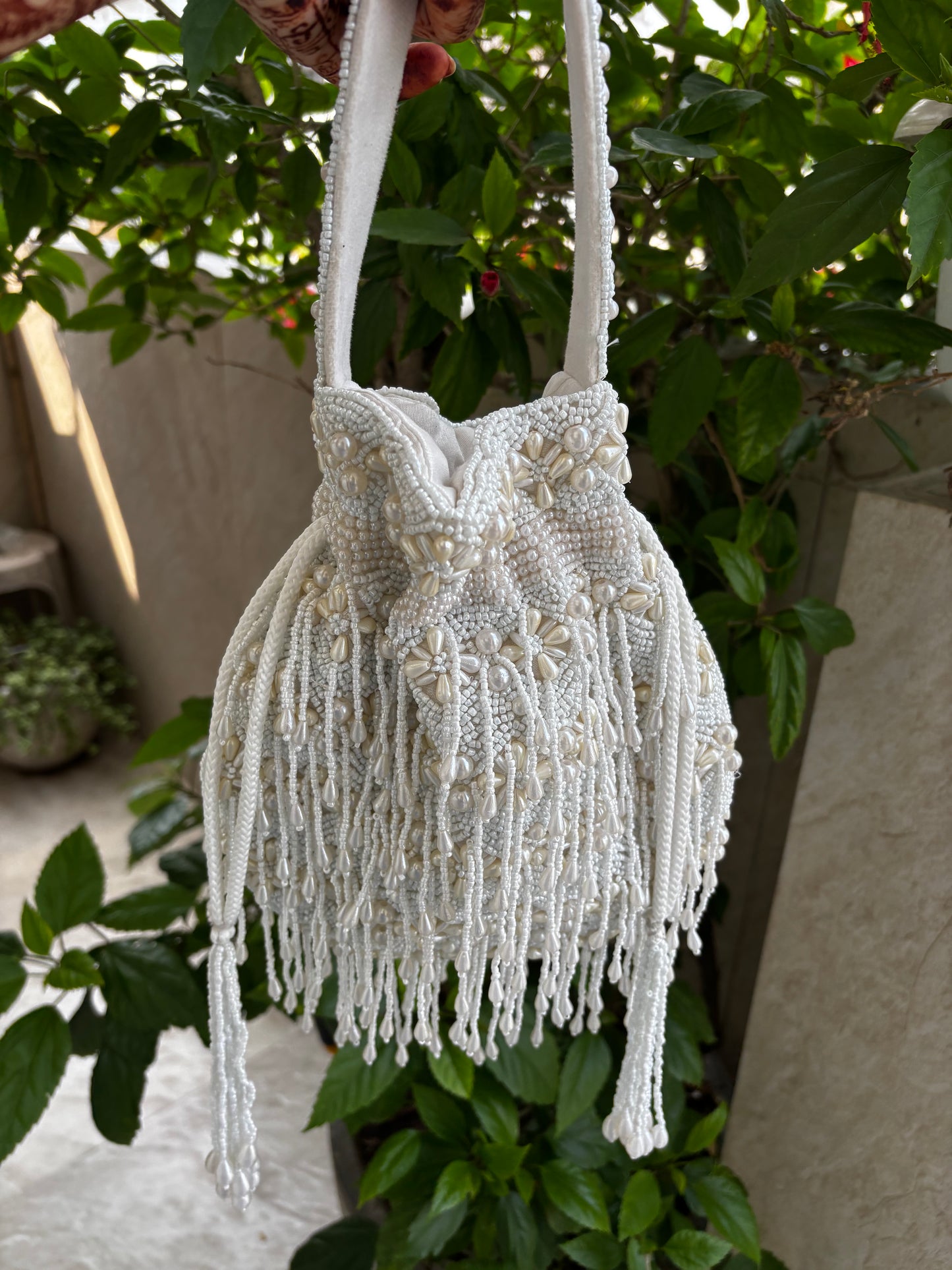 White Pearls Potli Bag