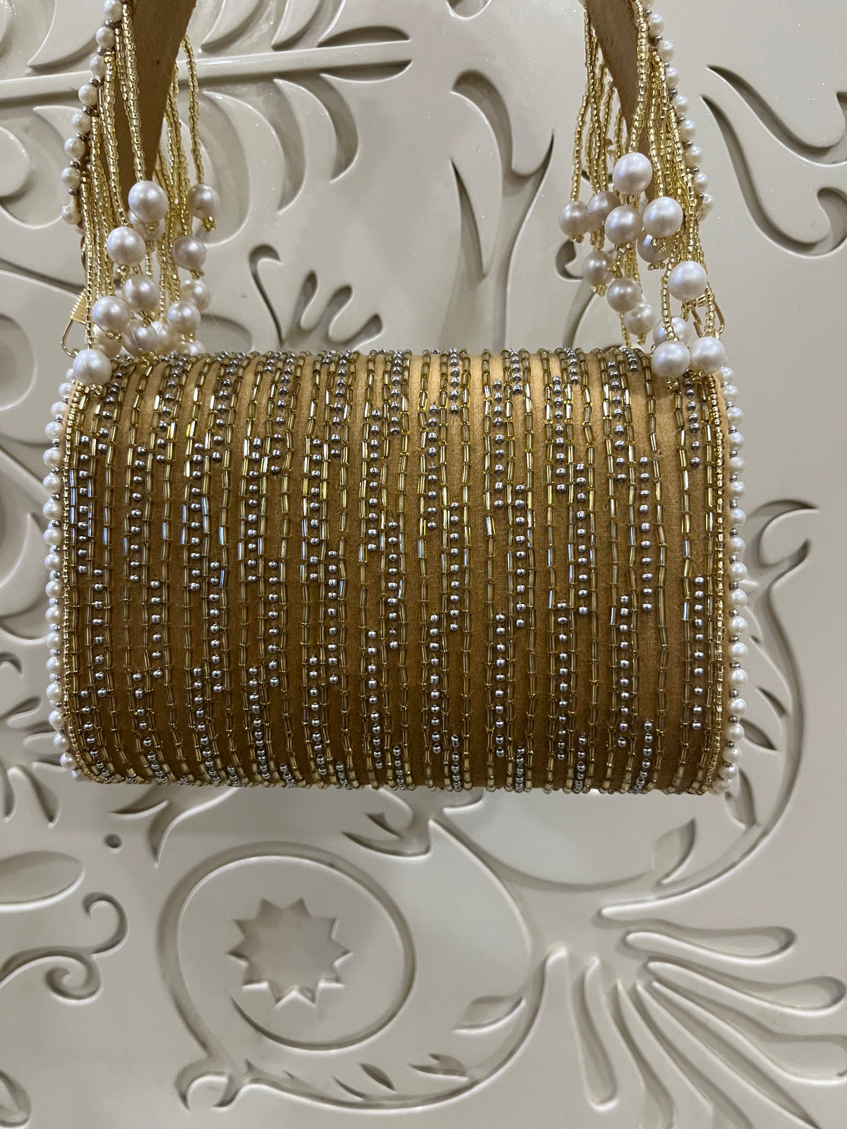 Pearl Beaded Clutch Bag