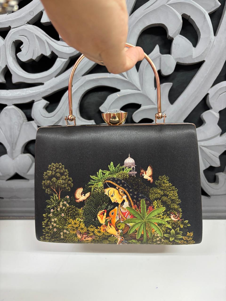 Black Digital Highlight Clutch Bag