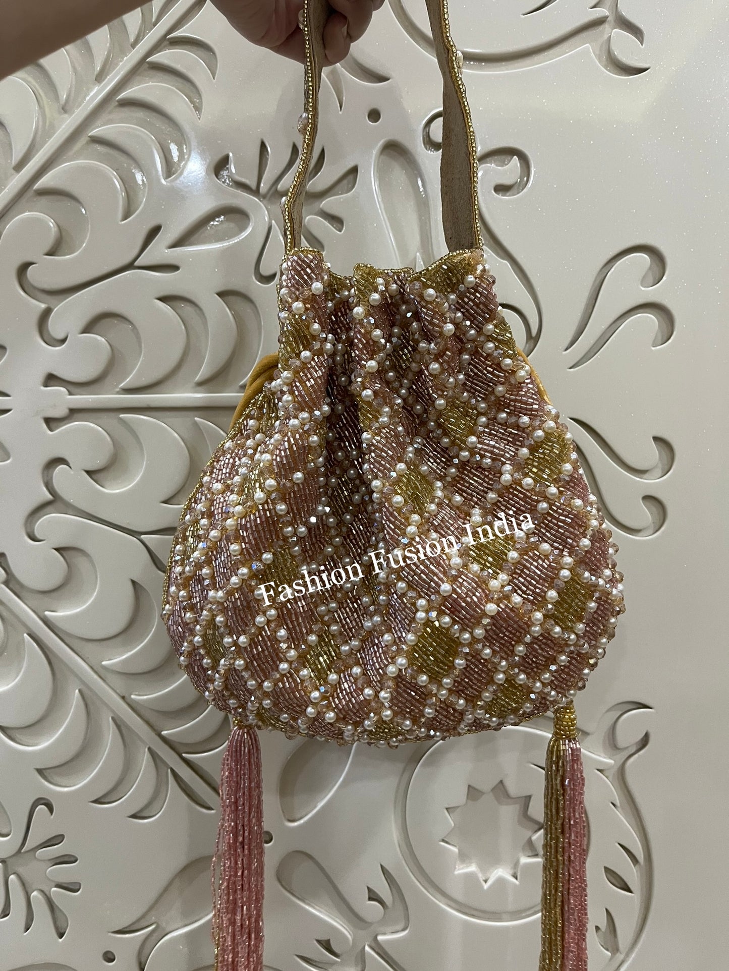 Silver + Rose Gold Potli