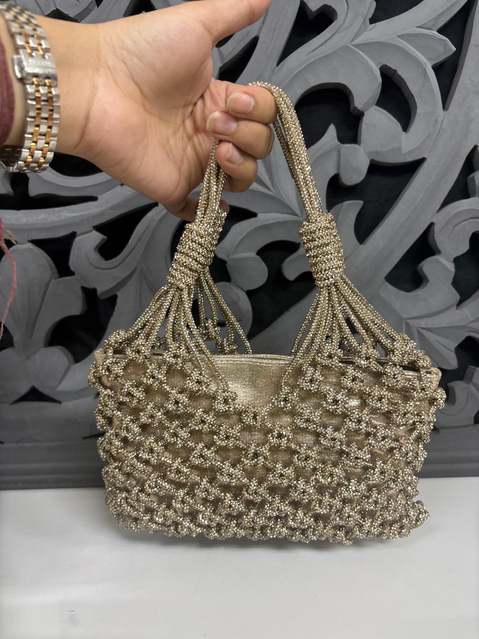 Luxury Gold Rhinestone Crystal Handbag for Women
