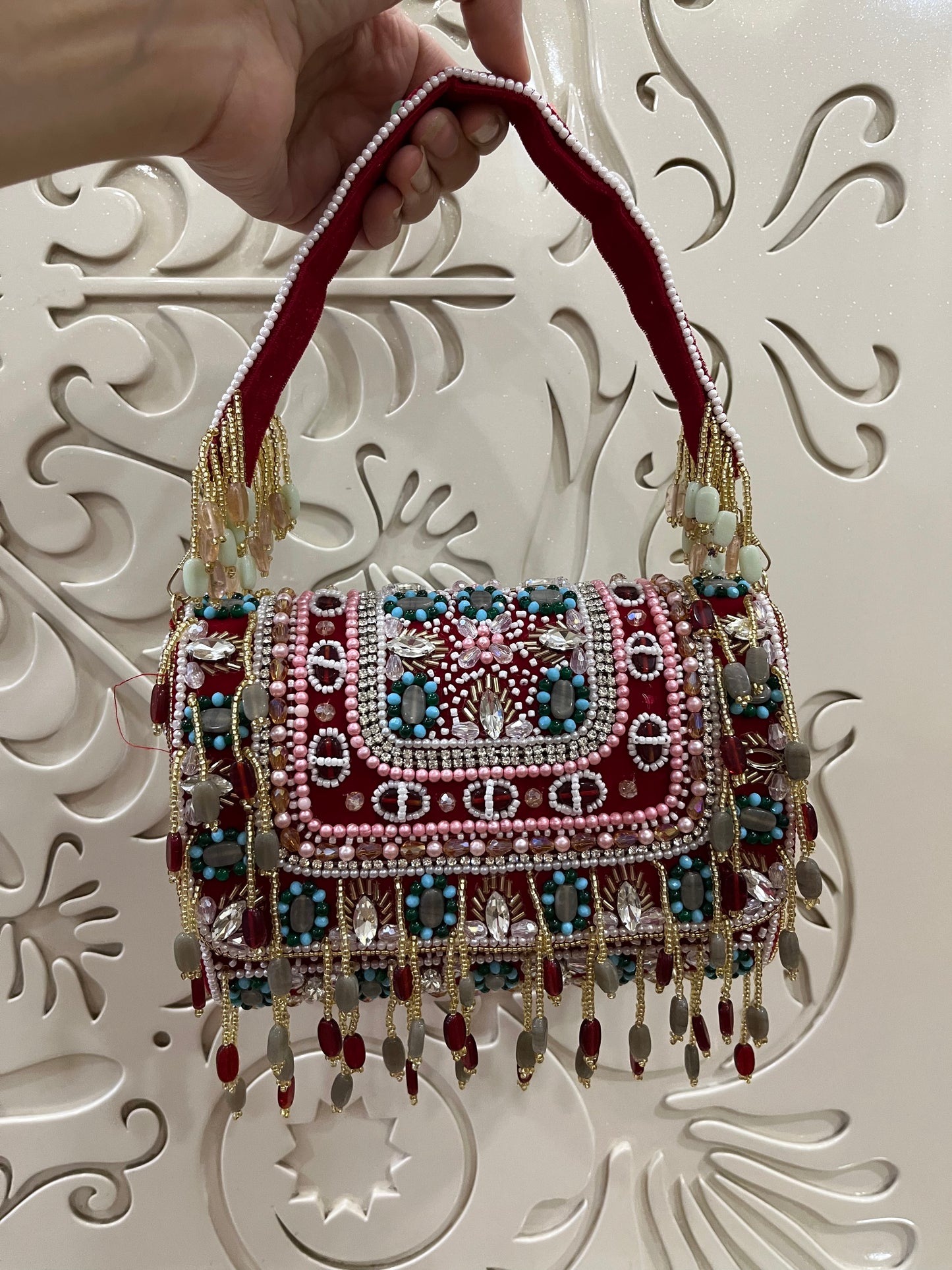 Beaded Jewel Flap Handbag – Handmade Designer Bridal & Party Purse by Fashion Fusion India