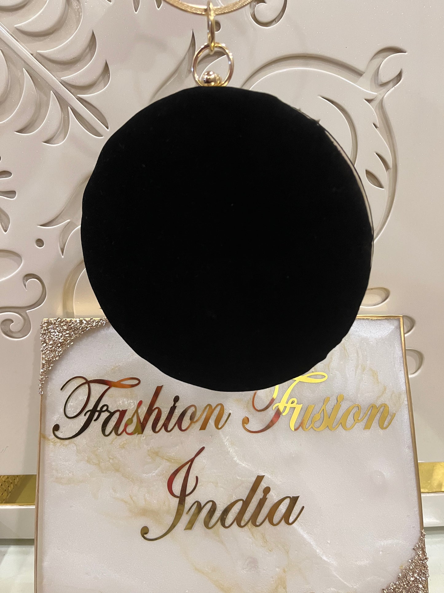 Embroidered Bird Round Clutch – Handmade Designer Party & Bridal Purse by Fashion Fusion India