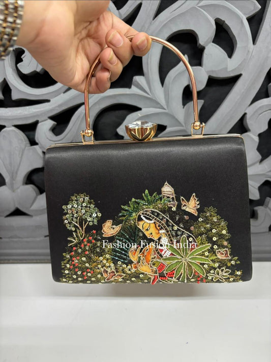 Black Digital Highlight Clutch Bag
