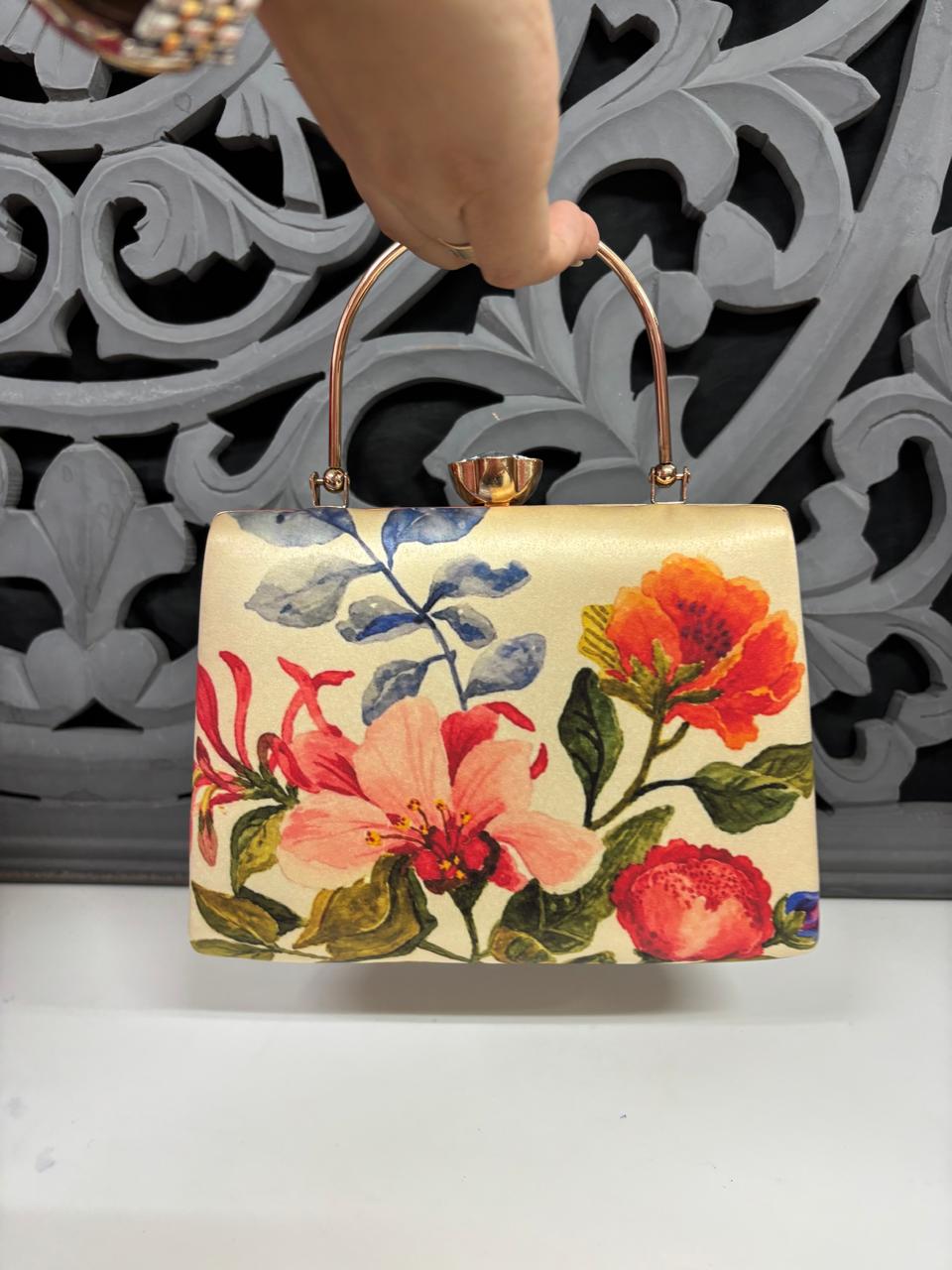 Digital Highlight Floral Clutch Bag by Fashion Fusion India