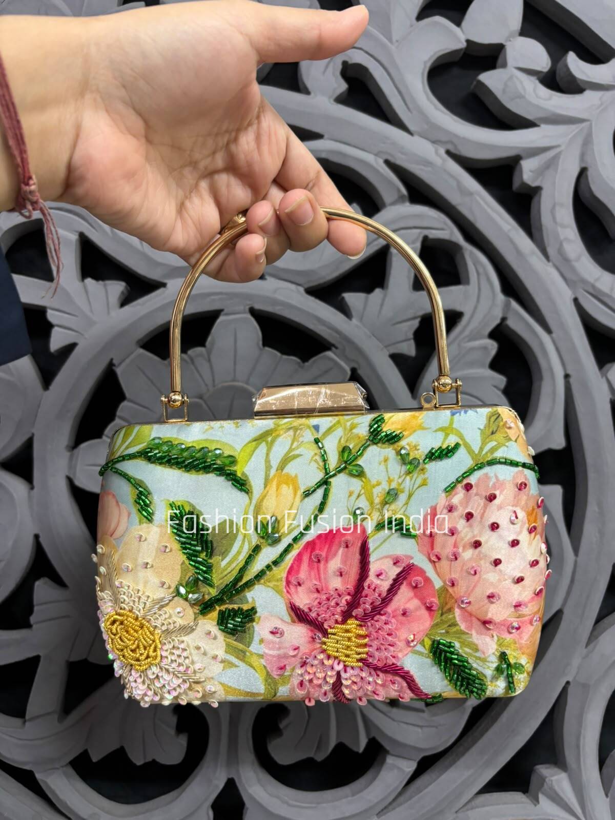 Elegant Floral Embroidered Handbag for Women