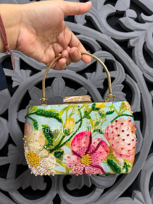 Elegant Floral Embroidered Handbag for Women