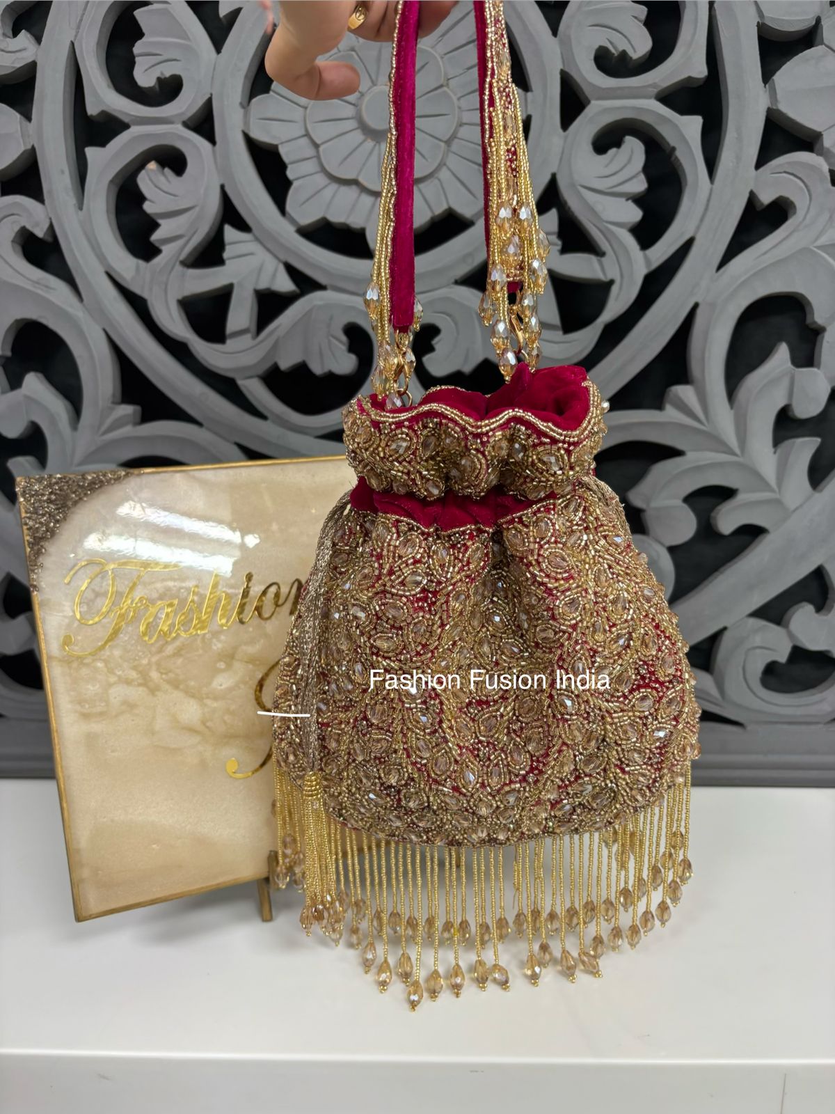 Hot Pink Luxury Ethnic Potli Bag