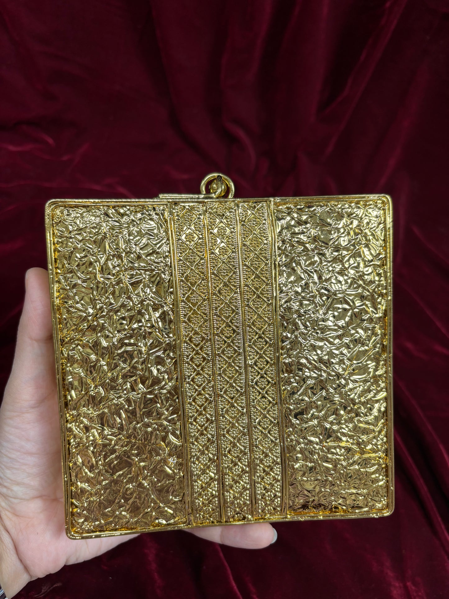 Designer Mosaic Brass Clutch Bag – Luxury Handcrafted Bridal & Festive Purse by Fashion Fusion India