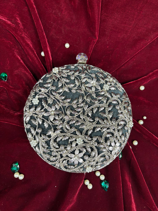 Antique Floral Brass Clutch Bag – Luxury Handcrafted Bridal & Festive Purse by Fashion Fusion India