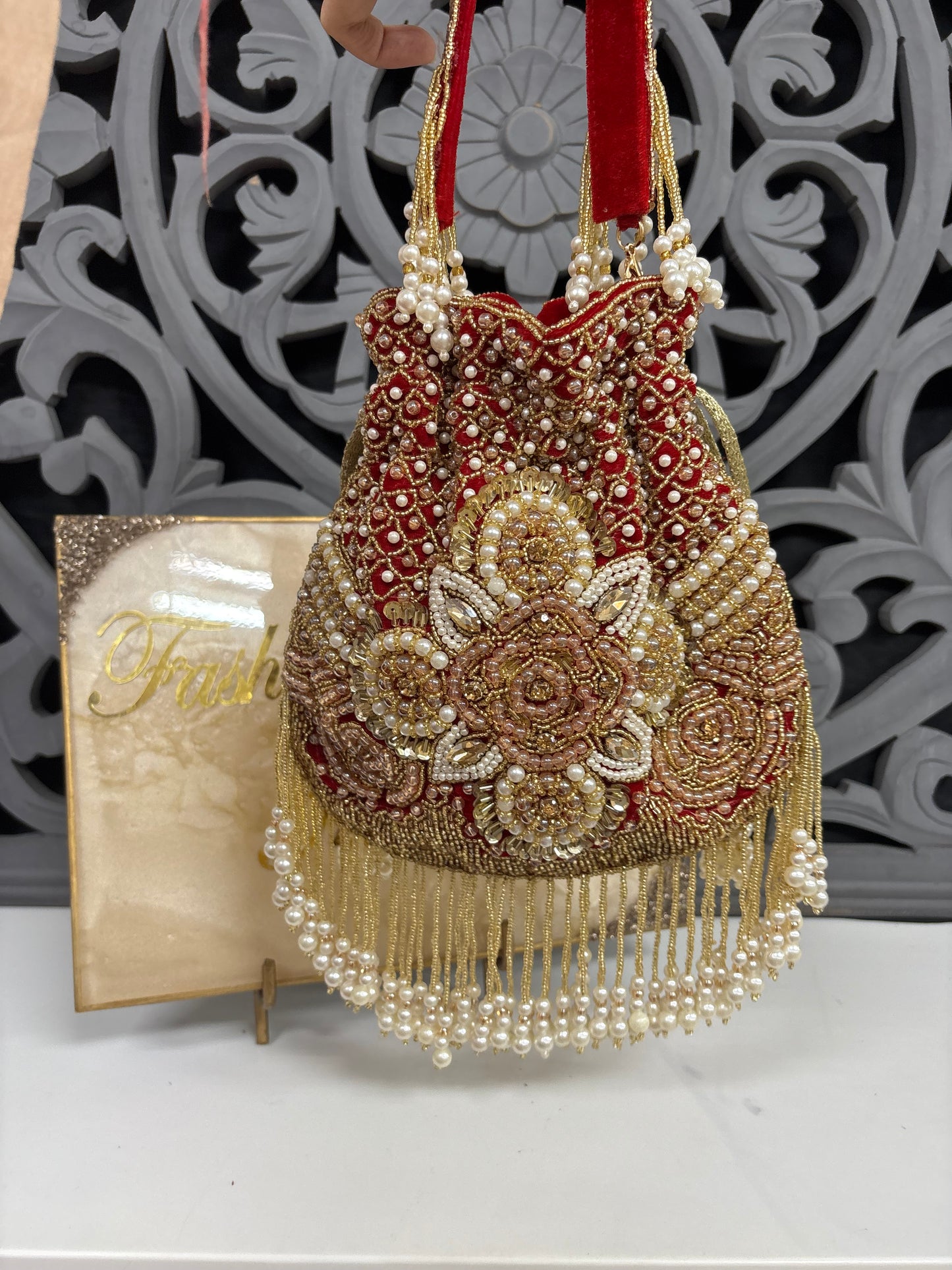 Red Desginer Potli Bag