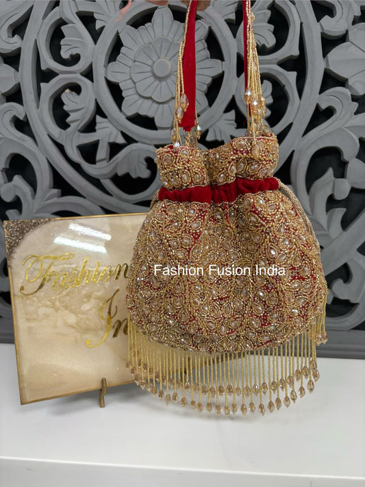 Red Luxury Ethnic Potli Bag