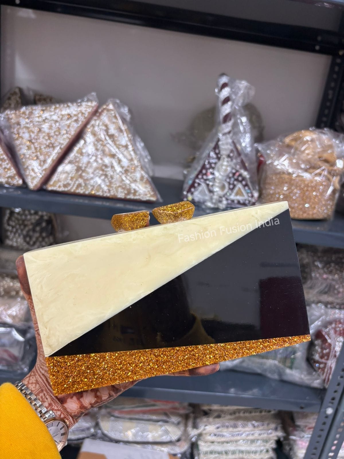 Luxury Resin Clutch Bag – Elegant Statement Evening Clutch | Fashion Fusion India